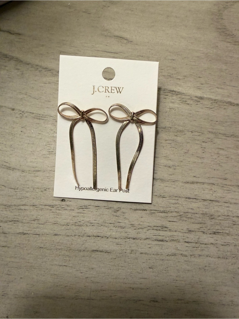 J. Crew Gold Bow Threader Earringse